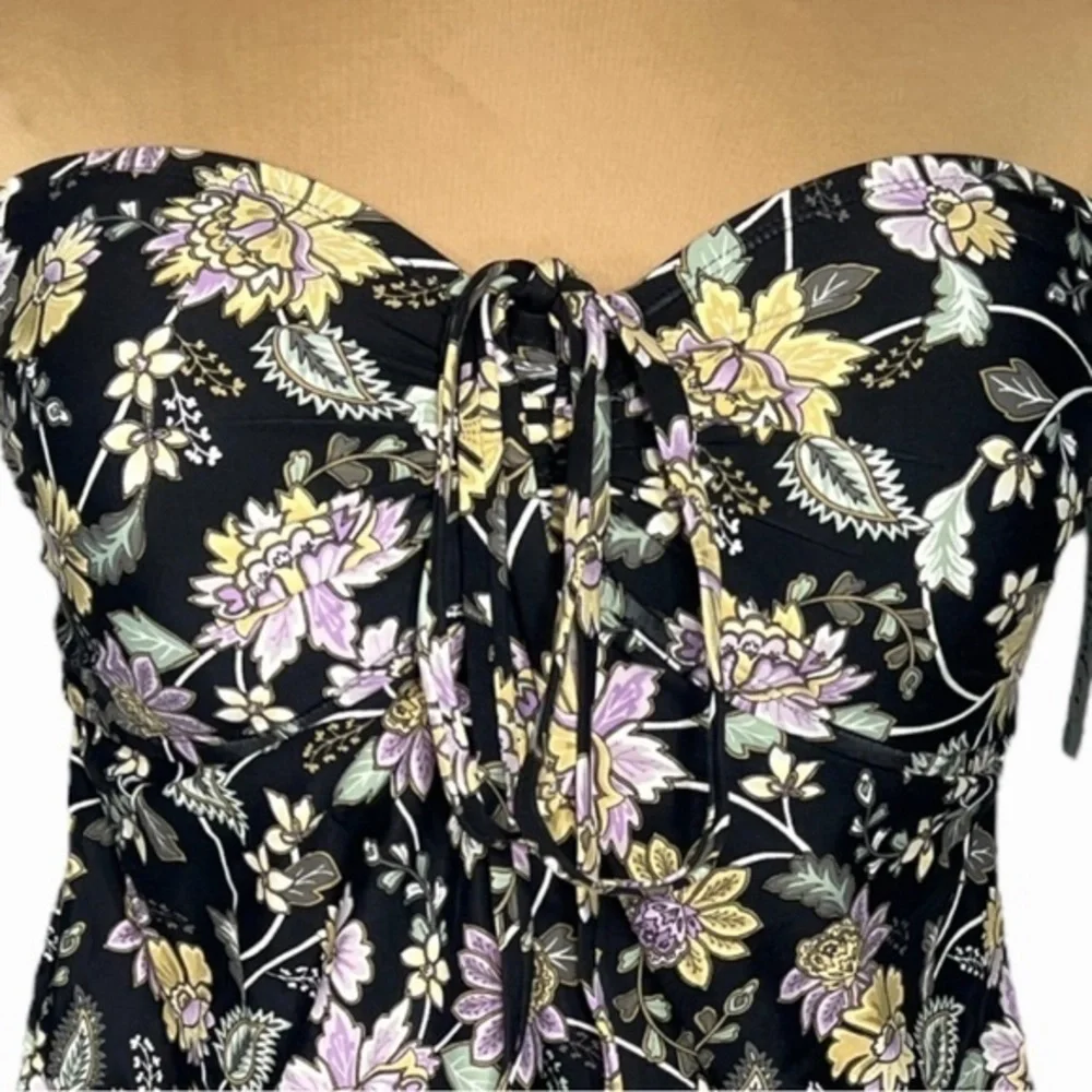 Freshwater Floral Tankini Skirtini Swim Set NWT Large 12 Halter Convertible Slim